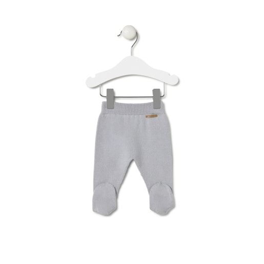 Conjunto de malha de bebé Tricot às riscas cinzento
