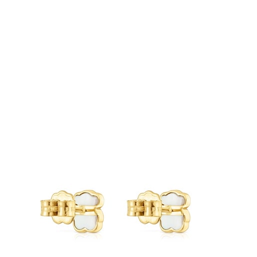 Brincos urso em ouro de 14 K e nácar XXS
