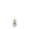 Colgante oso de plata dark silver con baño de oro 18 kt sobre plata Bold Bear