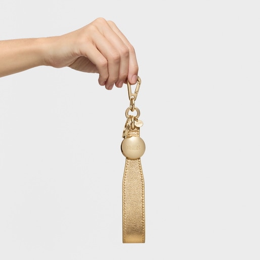 Porta-chaves em pele dourado TOUS Metal Ball