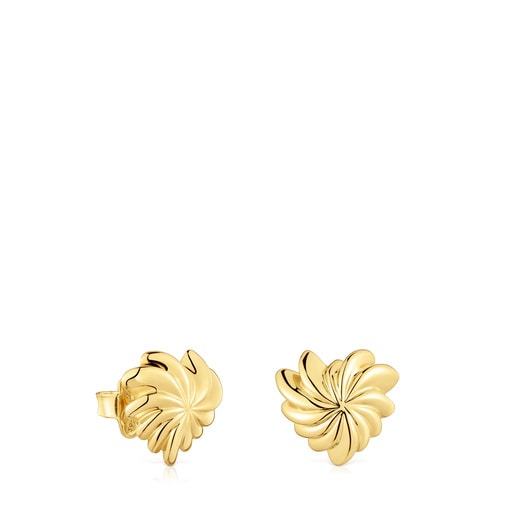 Arracades petites amb bany d'or de 18kt sobre plata Galia