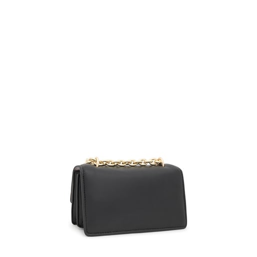 Μικρή τσάντα χιαστί Audree Leather από δέρμα σε μαύρο χρώμα