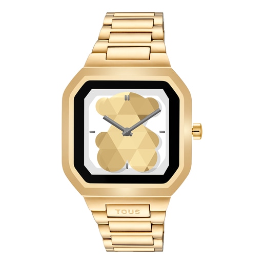 Smartwatch with gold-colored steel bracelet B-Connect