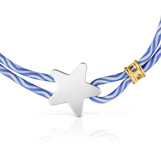 Pulsera elástica azul con estrella de plata Sweet Dolls