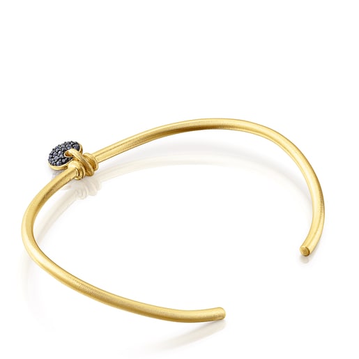 Pulsera luna con baño de oro 18 kt sobre plata y zafiros Luah